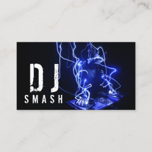 Carte de visite de DJ Musique Bleu Cool
