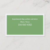 Carte de visite de Dog Walker (Dos)