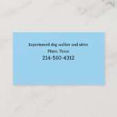 Carte de visite de Dog Walker (Dos)