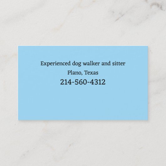 Carte de visite de Dog Walker (Dos)