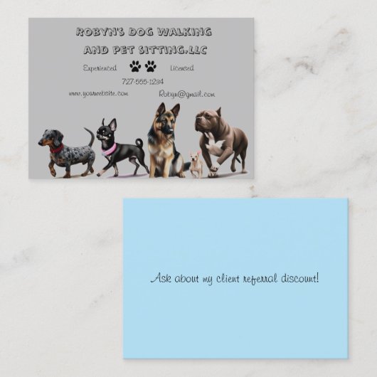 Carte de visite de Dog Walker (Devant / Derrière)