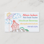 Carte de visite de doodle de l'école (Devant)