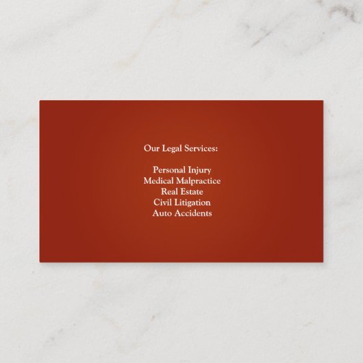 Carte de visite de dossier en droit (Dos)