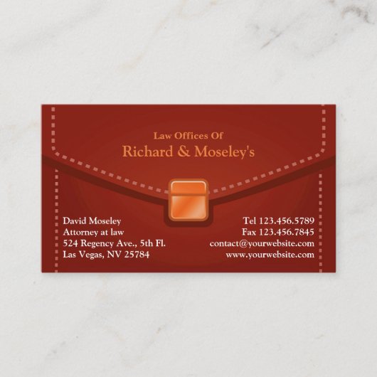 Carte de visite de dossier en droit (Devant)