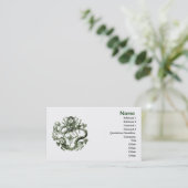 Carte de visite de dragon vert (Debout devant)