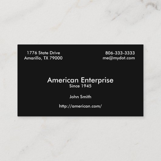 Carte de visite de drapeau américain d'Eagle (Dos)