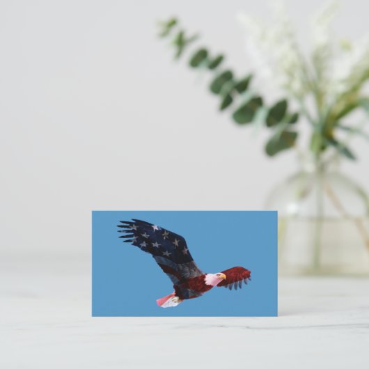 Carte de visite de drapeau américain d'Eagle (Debout devant)