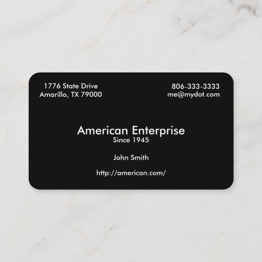 Carte de visite de drapeau américain d'Eagle (Dos)