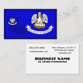 Carte de visite de Drapeau-Carte de la Louisiane (Devant / Derrière)