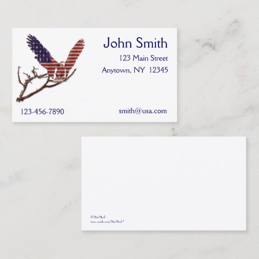 Carte de visite de drapeau d'Eagle d'Américain (Devant / Derrière)