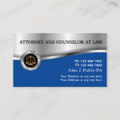 Carte de visite De Droit De L'Avocat Classique (Devant)