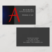 Carte de visite de droit du procureur bleu moderne (Devant / Derrière)