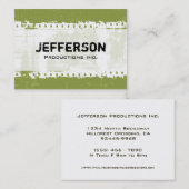 Carte de visite de Earthy Green Grunge Large (Devant / Derrière)