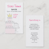 Carte de visite de fabricant de Baker ou de gâteau (Devant / Derrière)