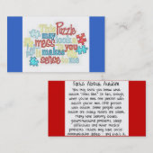 Carte de visite de faits d'autisme (Devant / Derrière)