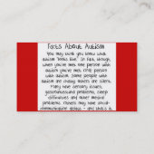 Carte de visite de faits d'autisme (Dos)