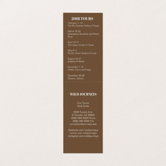 Carte de visite de faucon de guide de Birding (Intérieur déplié)