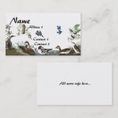 Carte de visite de faune d'oiseaux de collage (Devant / Derrière)