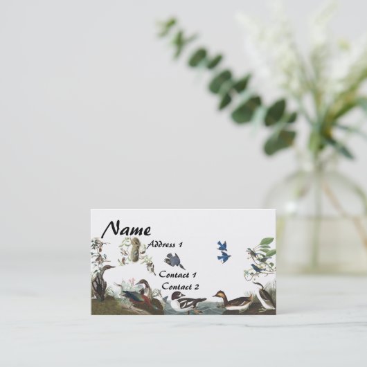 Carte de visite de faune d'oiseaux de collage (Debout devant)