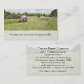 Carte de visite de fenaison de tracteur (Devant / Derrière)