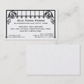 Carte de visite de fer travaillé (Devant / Derrière)