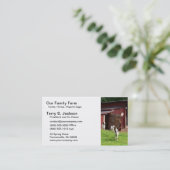 Carte de visite de ferme avec la grange et les (Debout devant)