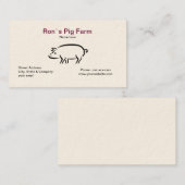 Carte de visite de ferme de porc (Devant / Derrière)