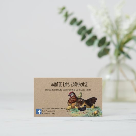 Carte de visite de ferme rustique (Debout devant)