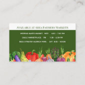 Carte de visite de ferme végétale de production pe (Dos)