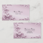 Carte de visite de feuillage rose (Devant / Derrière)