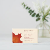 Carte de visite de feuille d'érable couleur créati (Debout devant)