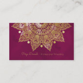 Carte de visite de feuille d'or de mandala (Devant)