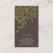 Carte de visite de feuille (vert) (Dos)