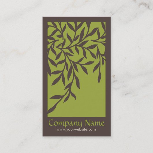 Carte de visite de feuille (vert) (Devant)