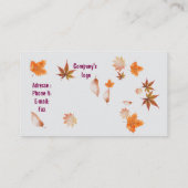 Carte de visite de feuilles d'automne standard de  (Dos)