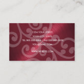 Carte de visite de feuilles rouges avec défilement (Dos)