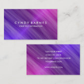 Carte de visite de feuilles violet rose (Devant / Derrière)