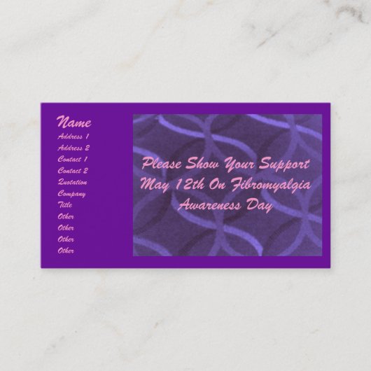 Carte de visite de fibromyalgie (Devant)