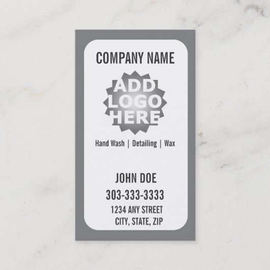 Carte de visite de fidélité de station de lavage (Devant)