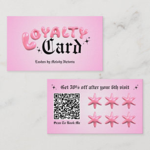 Carte de visite de fidélité rose Bubly