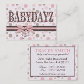 Carte de visite de fille (Devant / Derrière)