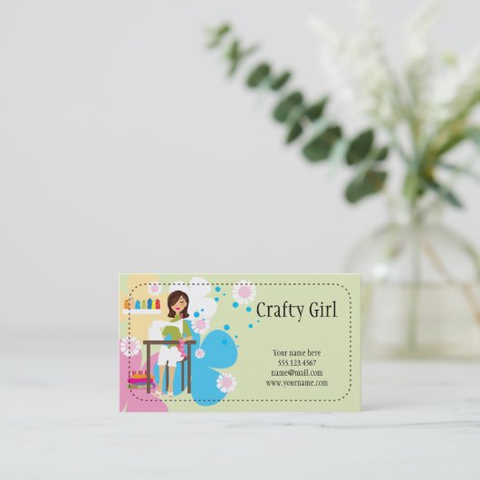 Carte de visite de fille artisanale (Debout devant)