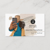 Carte de visite de fille au selfie à la mode (Devant)