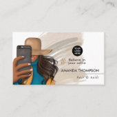 Carte de visite de fille selfie à la mode (Devant)