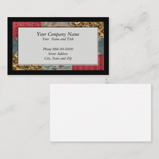 Carte de visite de filtre (Devant / Derrière)