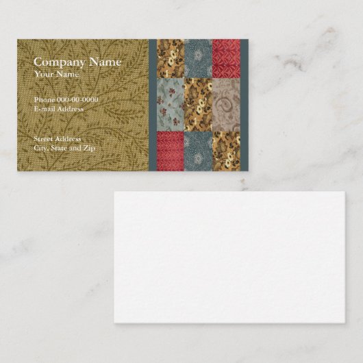 Carte de visite de filtre (Devant / Derrière)