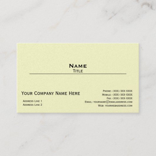 Carte de visite de finition de perle Iridescente ( (Devant)