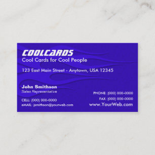 Carte de visite de flammes bleues