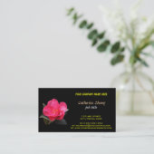 carte de visite de fleur de camélia rose (Debout devant)