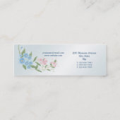 Carte de visite de fleur de fleurs bleues, roses, (Dos)
